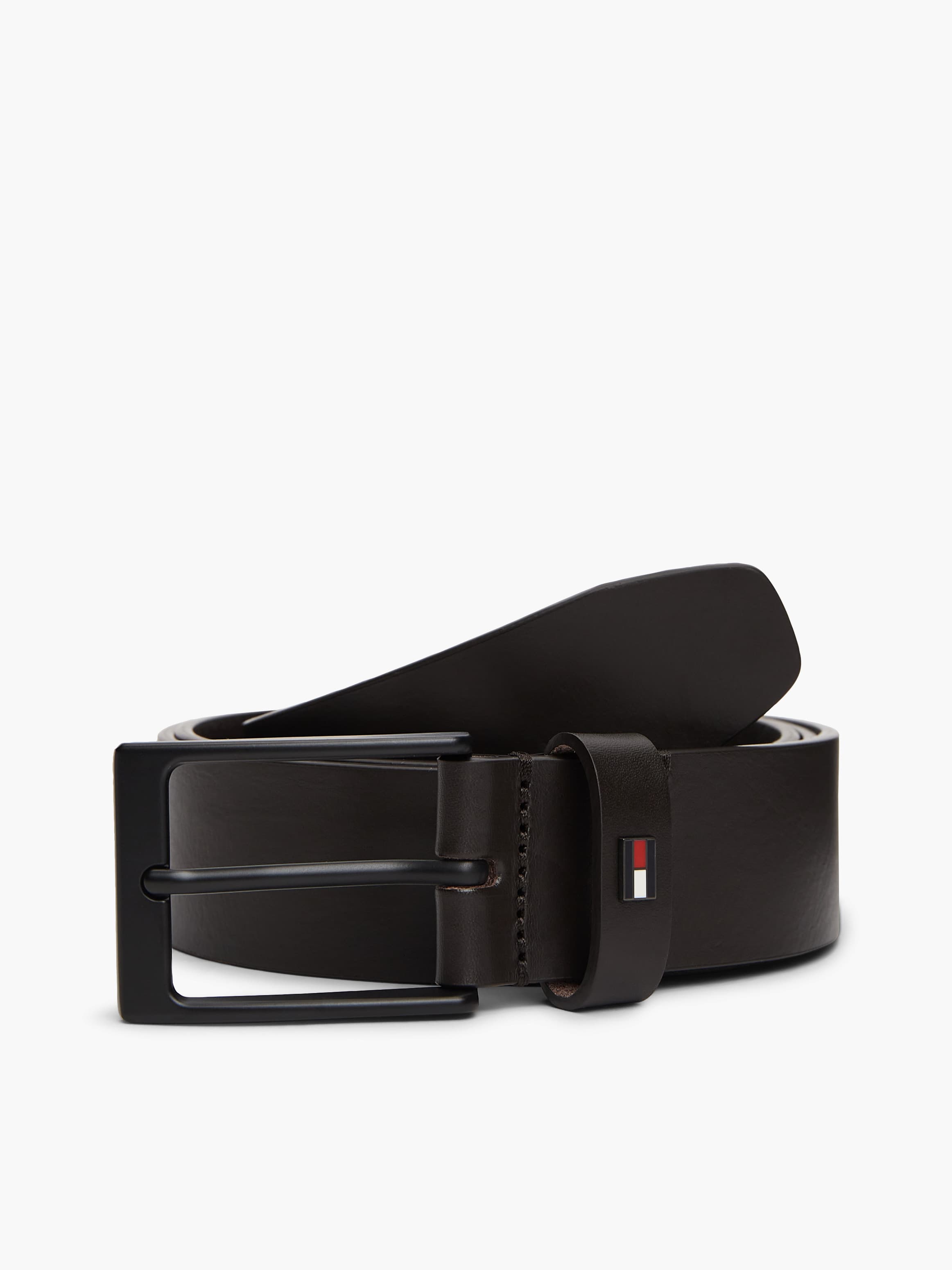 Enamel Flag Rectangular Buckle Leather Belt