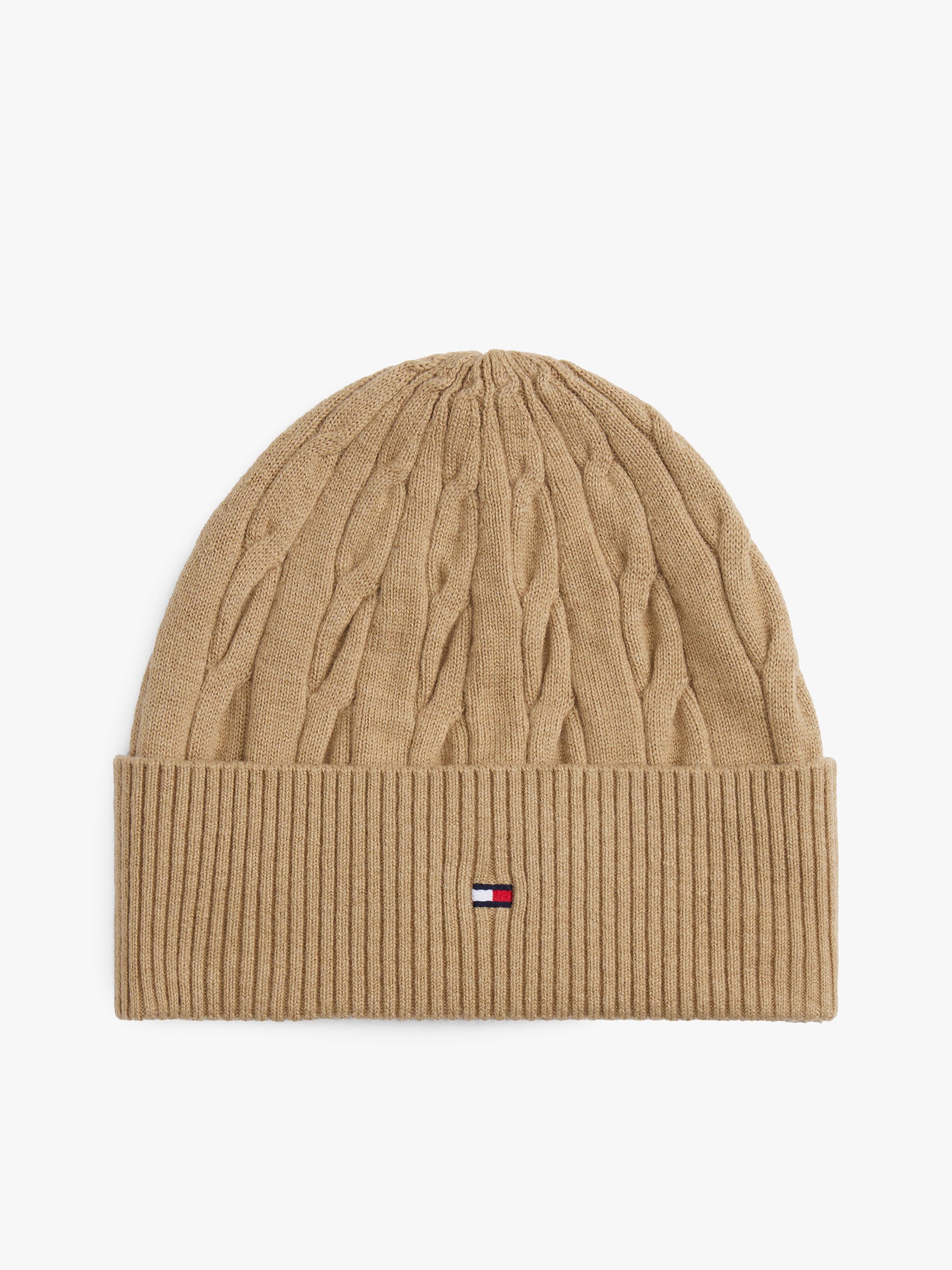 Hilfiger Flag Cable Knit Wool Blend Beanie