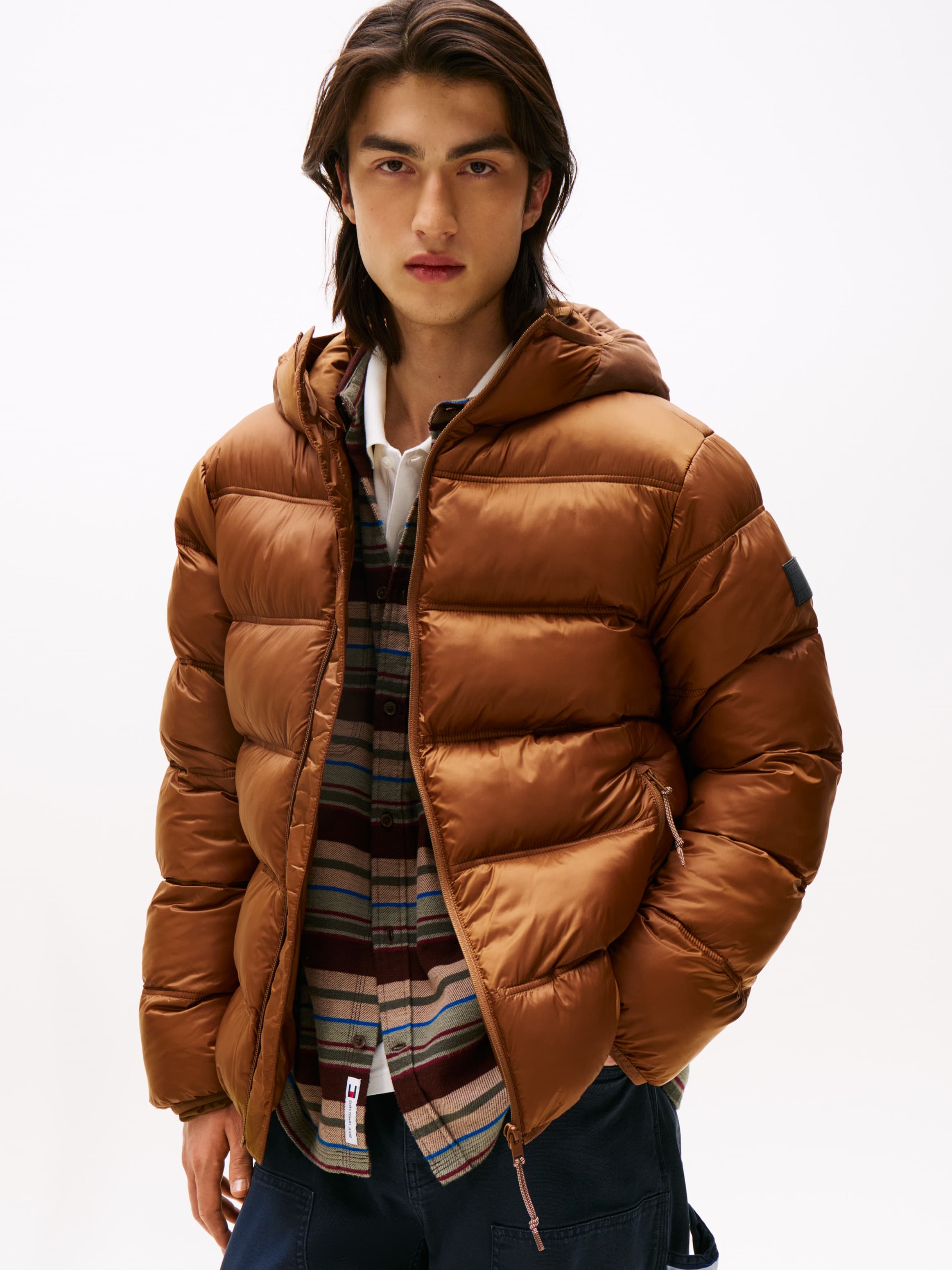 Tonal Logo Hooded Puffer Jacket