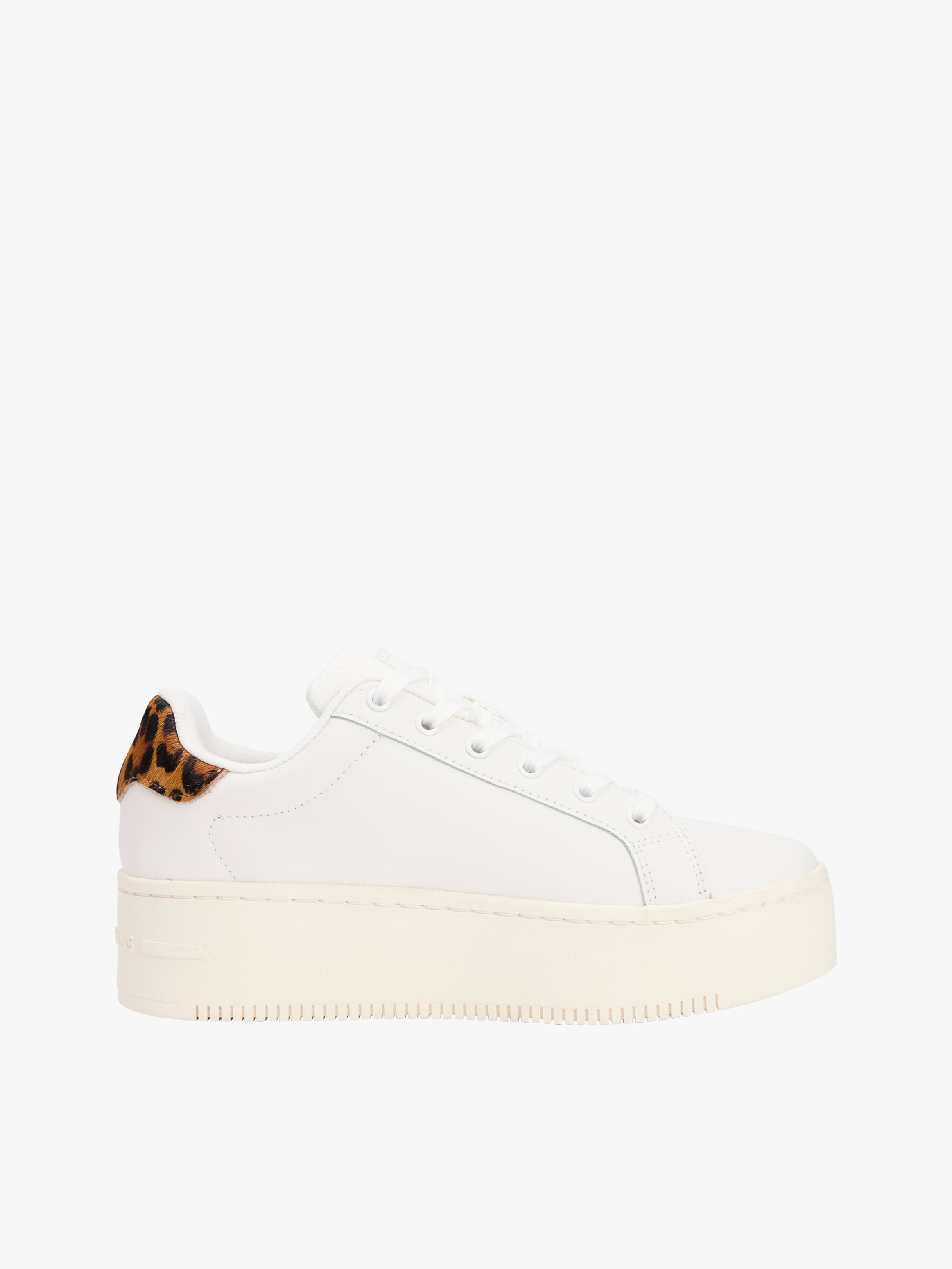 Leopard Print Platform Trainers with Leather
