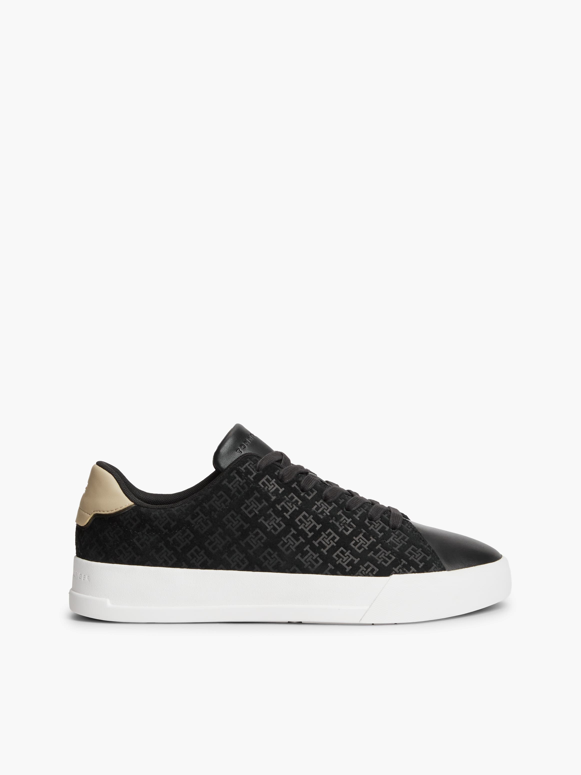 TH Monogram Suede Court Trainers