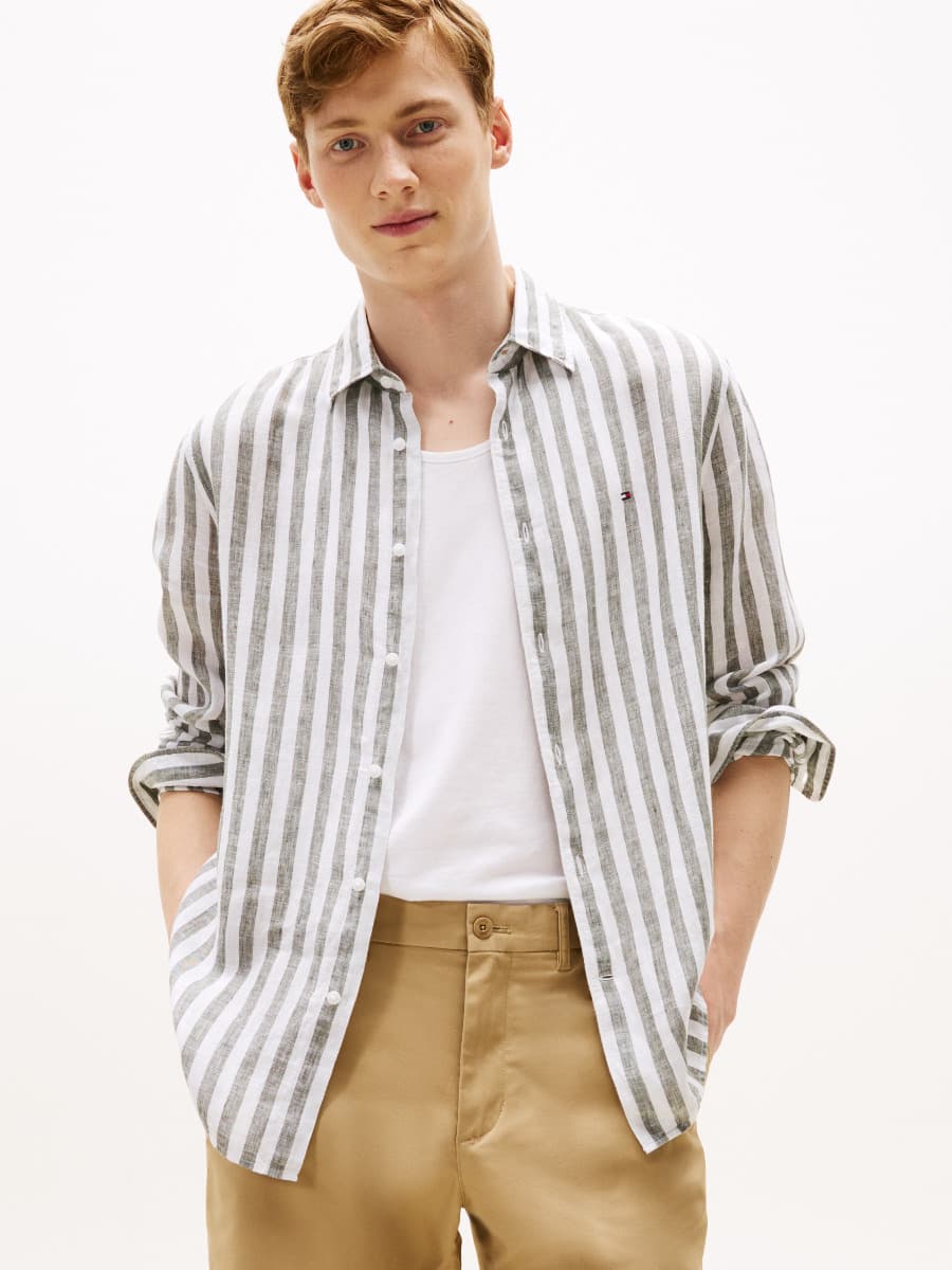 Regular Fit Stripe Linen Shirt