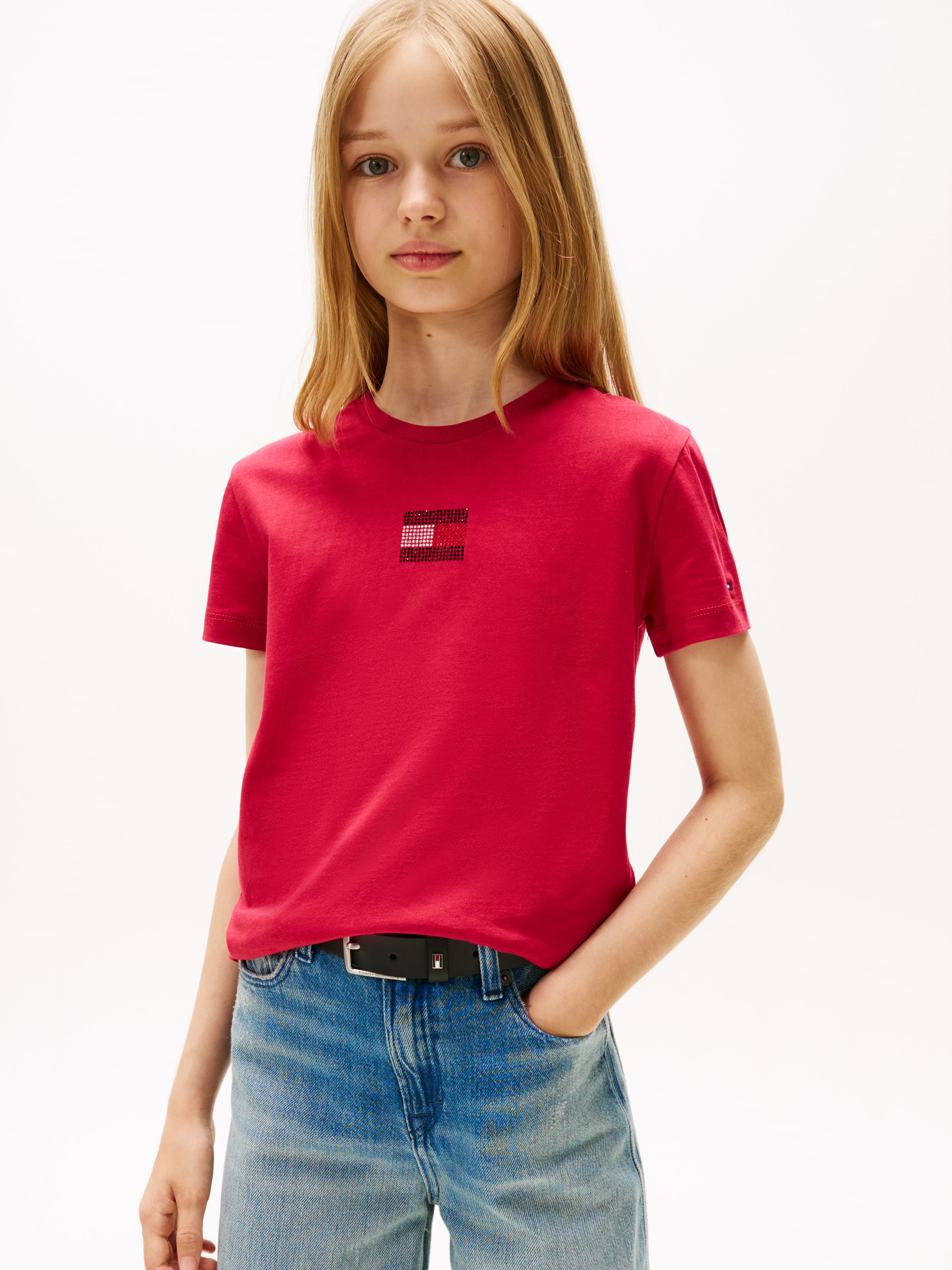 Diamanté Flag Jersey T-Shirt