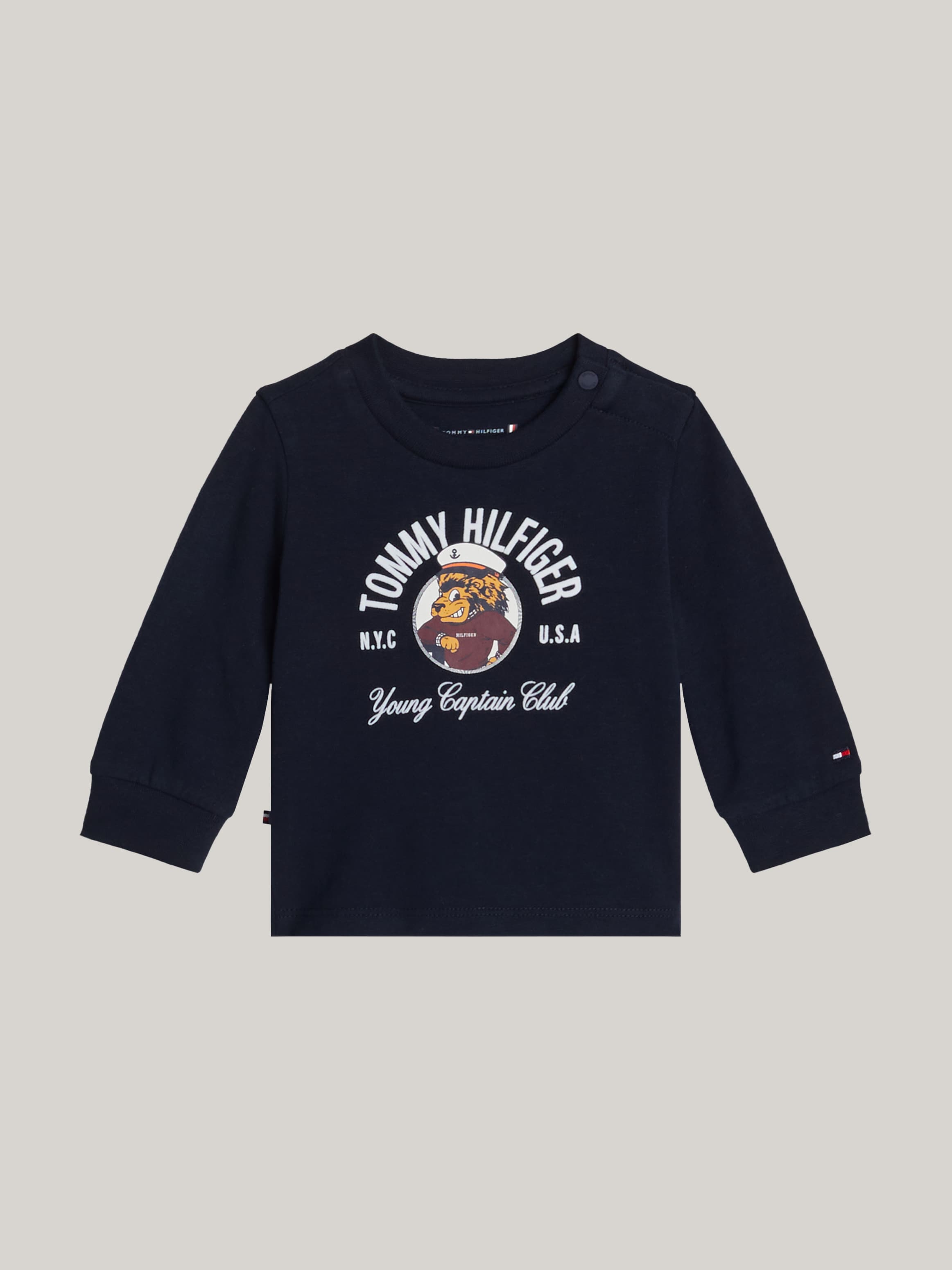 Flocked Logo Long Sleeve T-Shirt