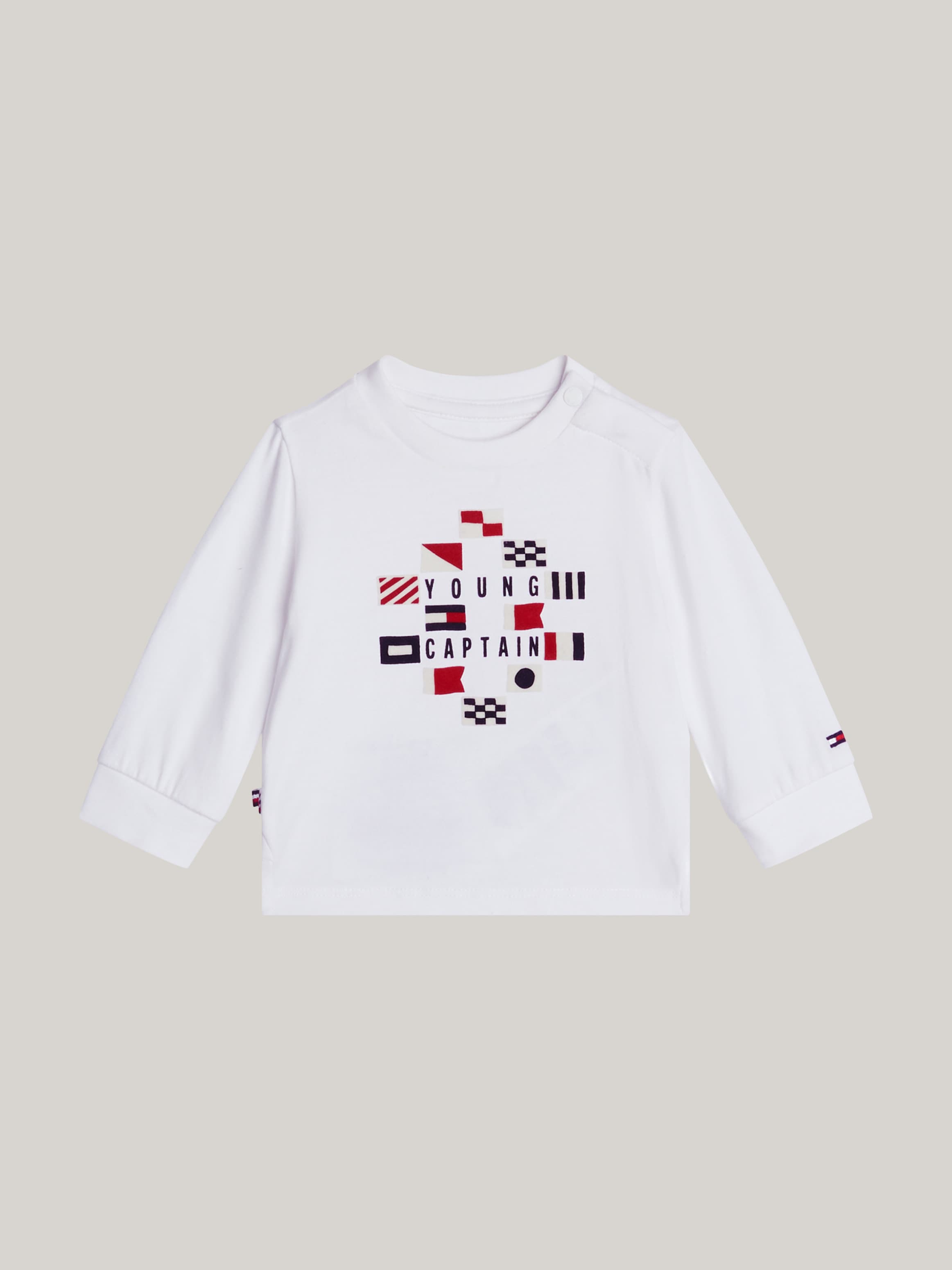 Flocked Logo Long Sleeve T-Shirt