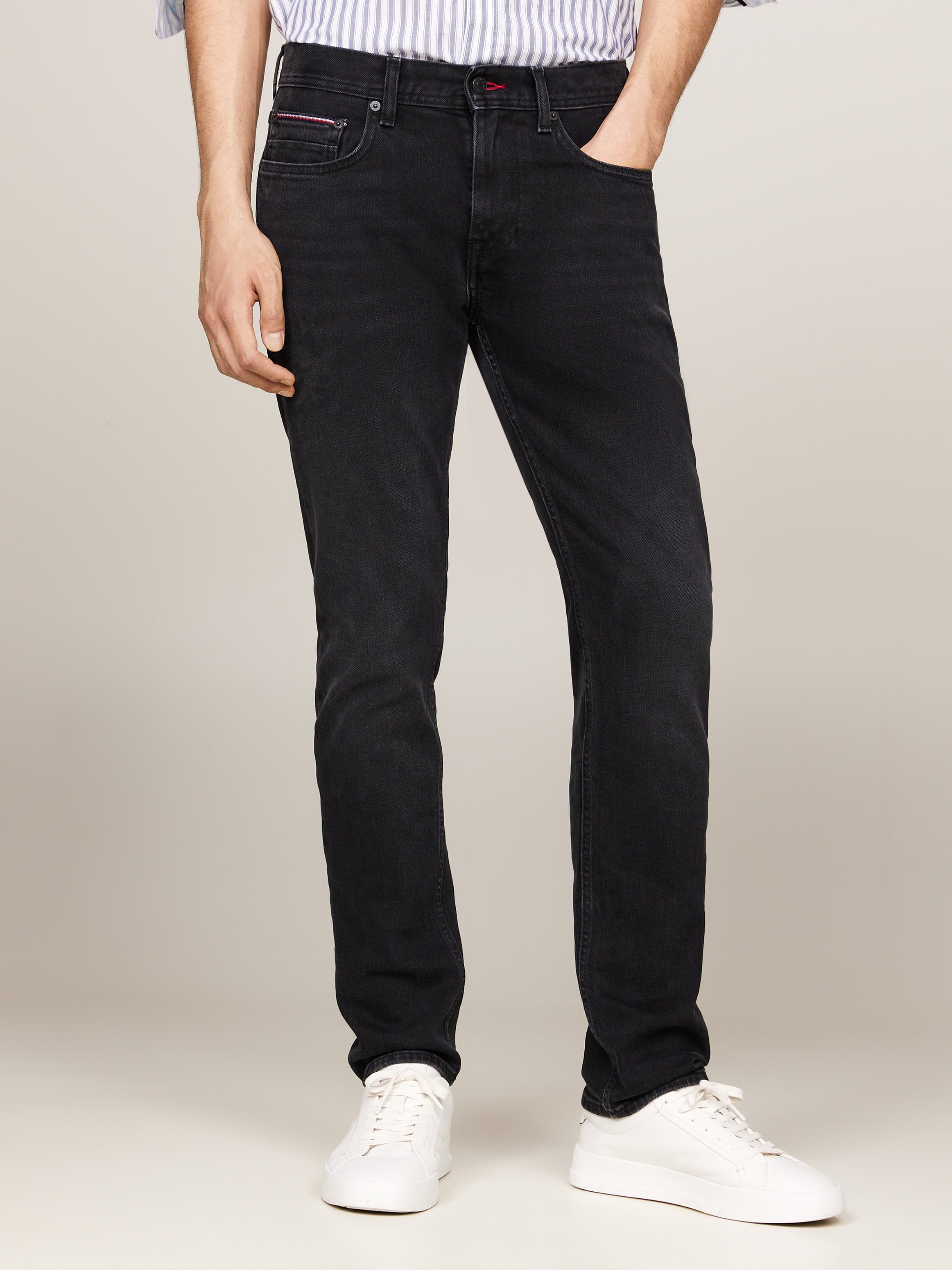 Denton Fitted Straight Black Jeans
