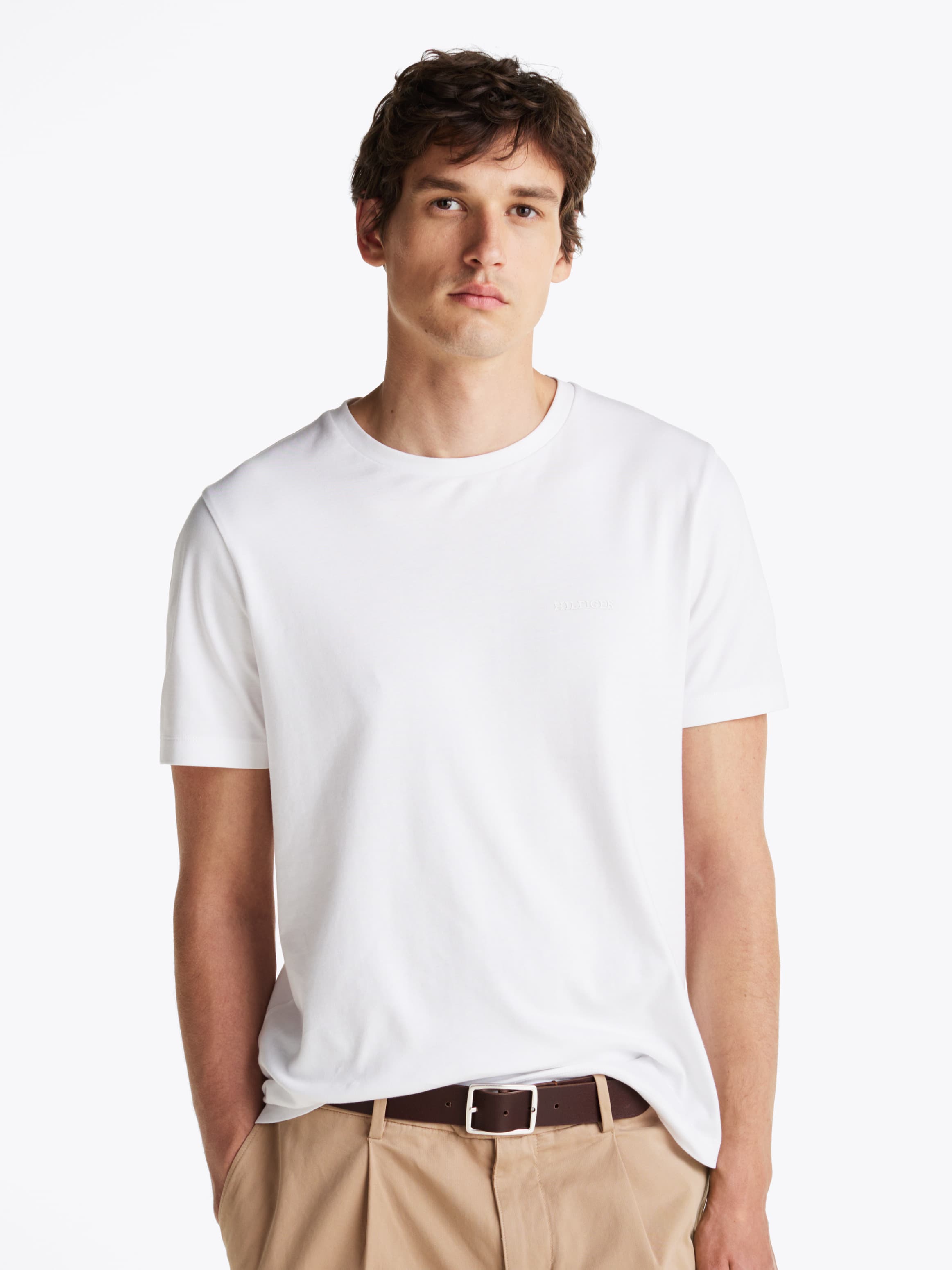 Flag Embroidery Crew Neck T-Shirt