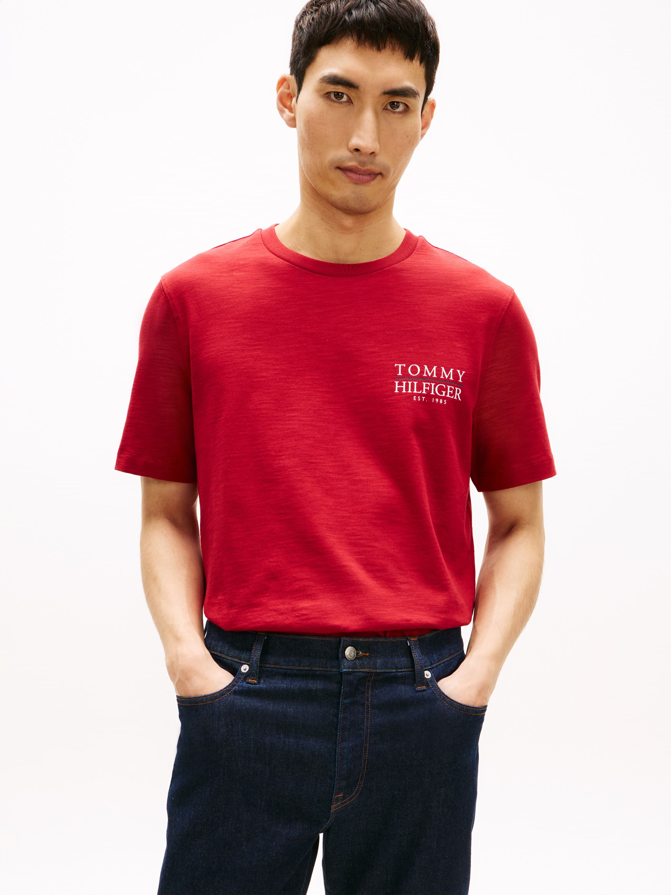 Heritage Back Logo Textured Jersey T-Shirt