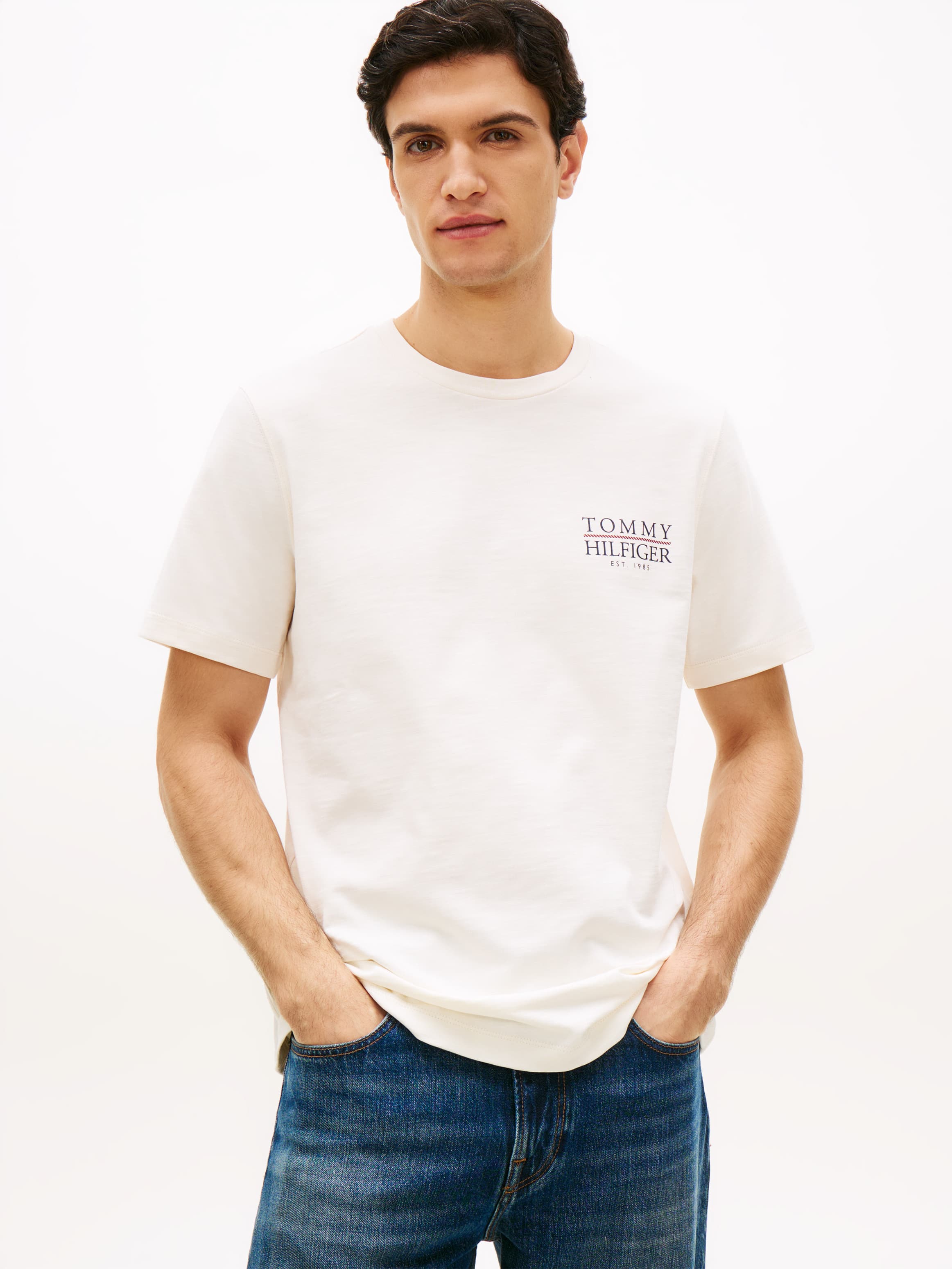 Heritage Back Logo Textured Jersey T-Shirt