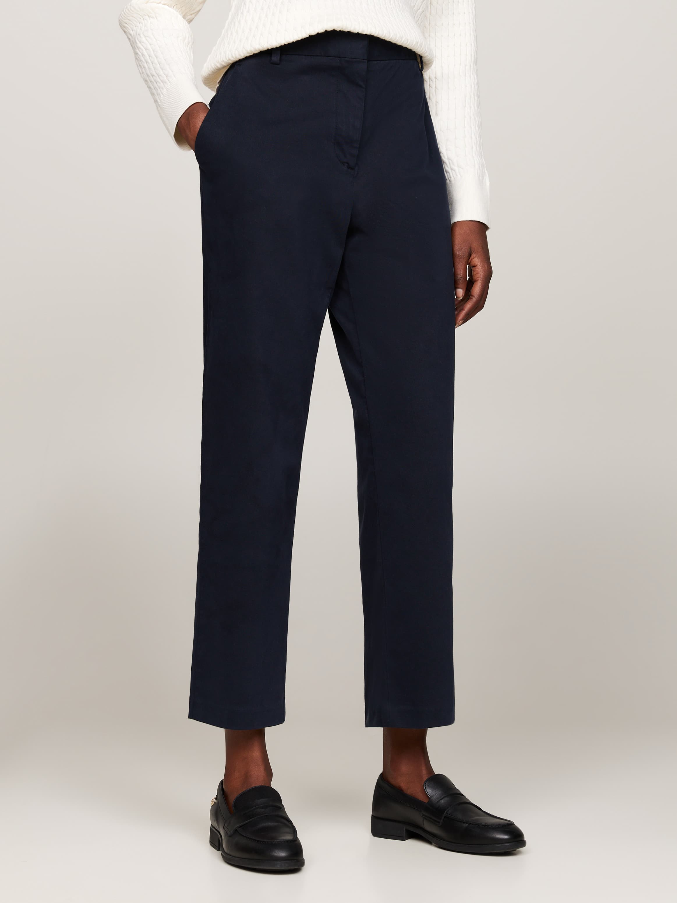 Stretch Cotton Slim Straight Chinos