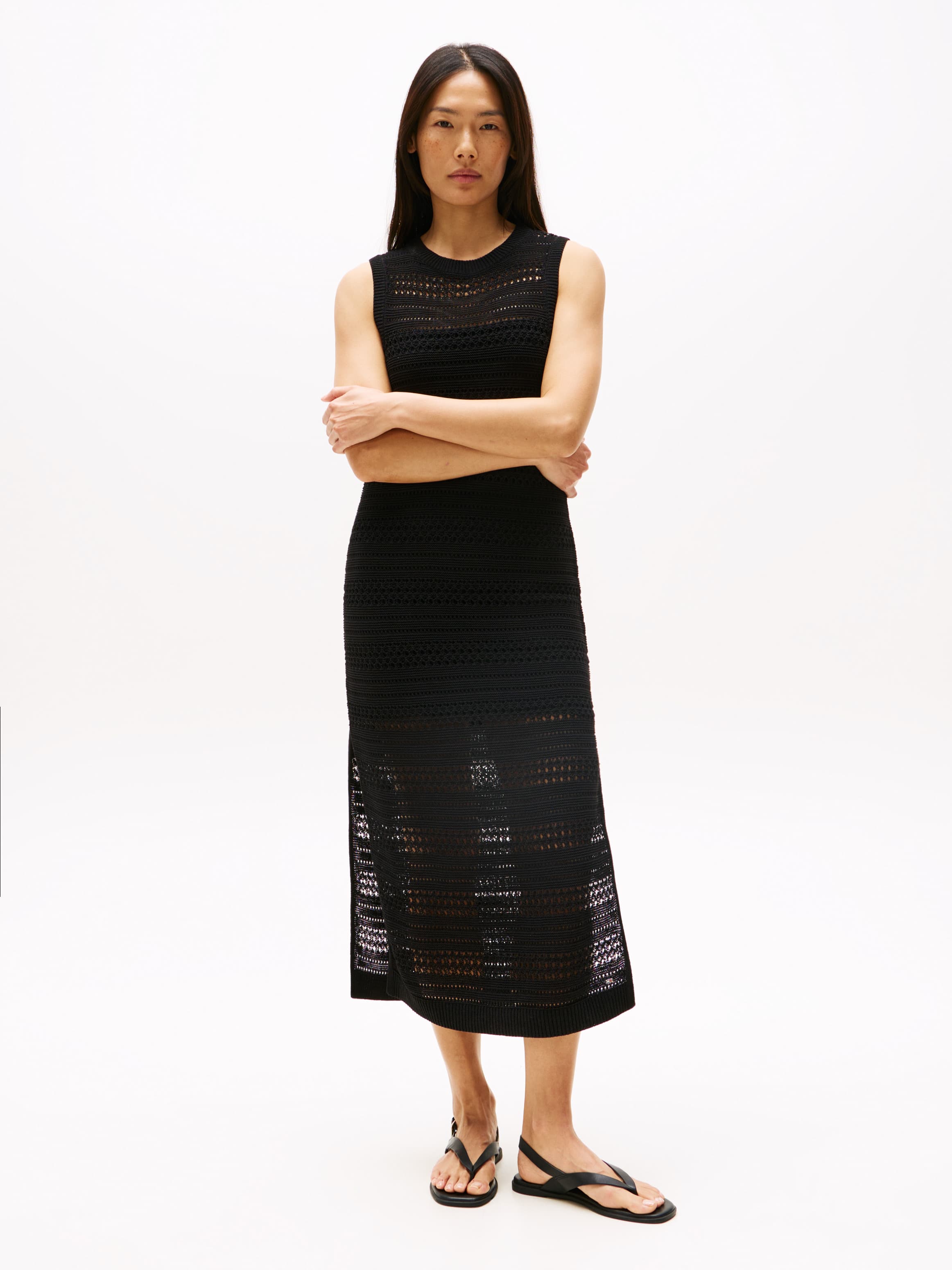 Crochet Slim Midi Sleeveless Jumper Dress