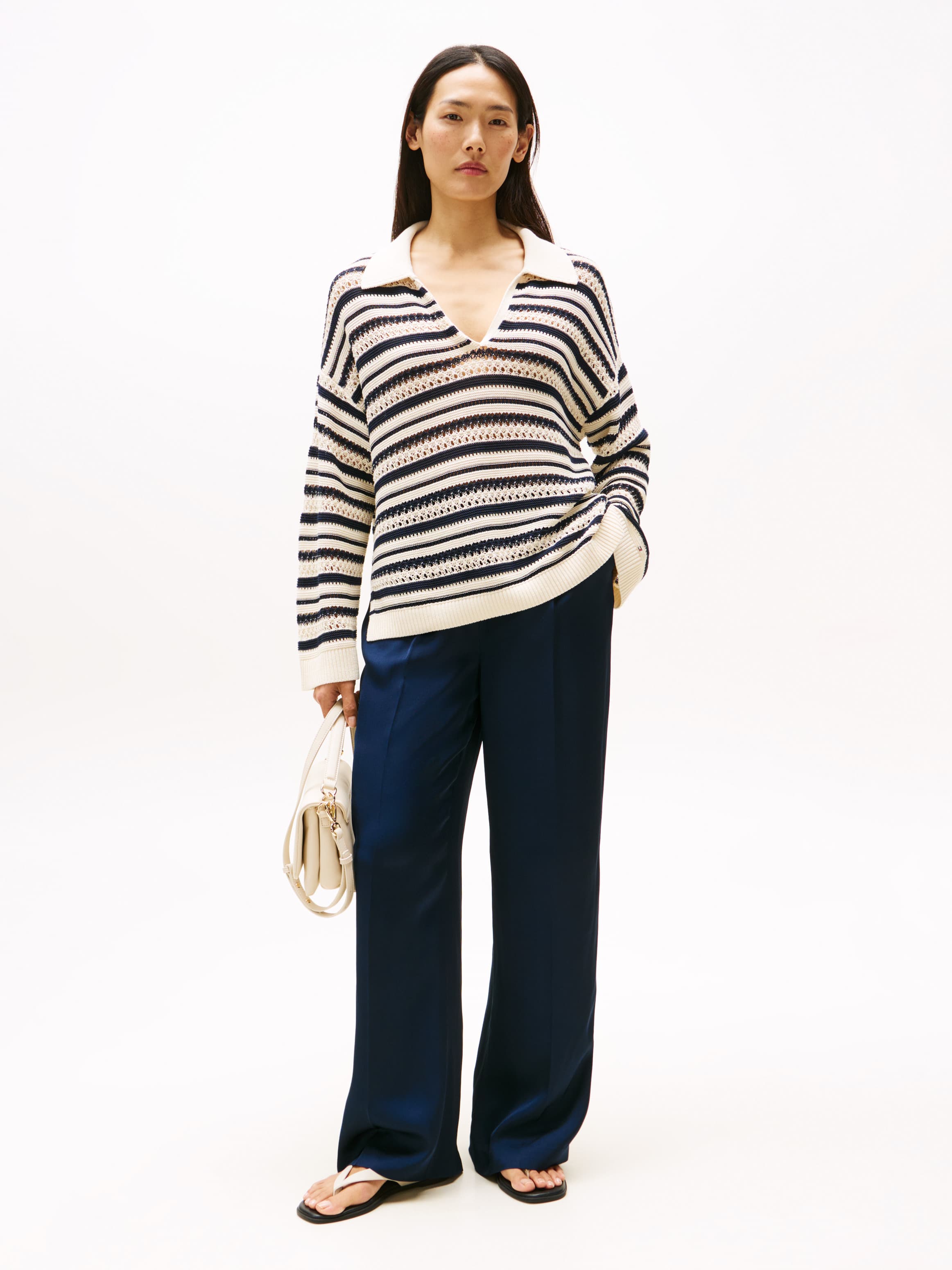 Sateen Relaxed Straight Leg Trousers