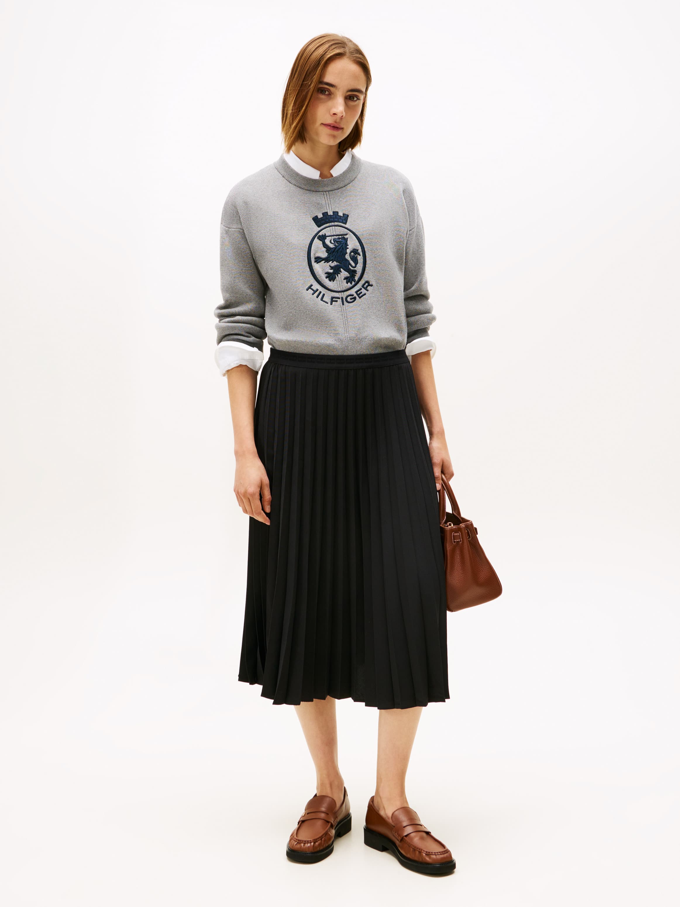Pleated Midi Skirt