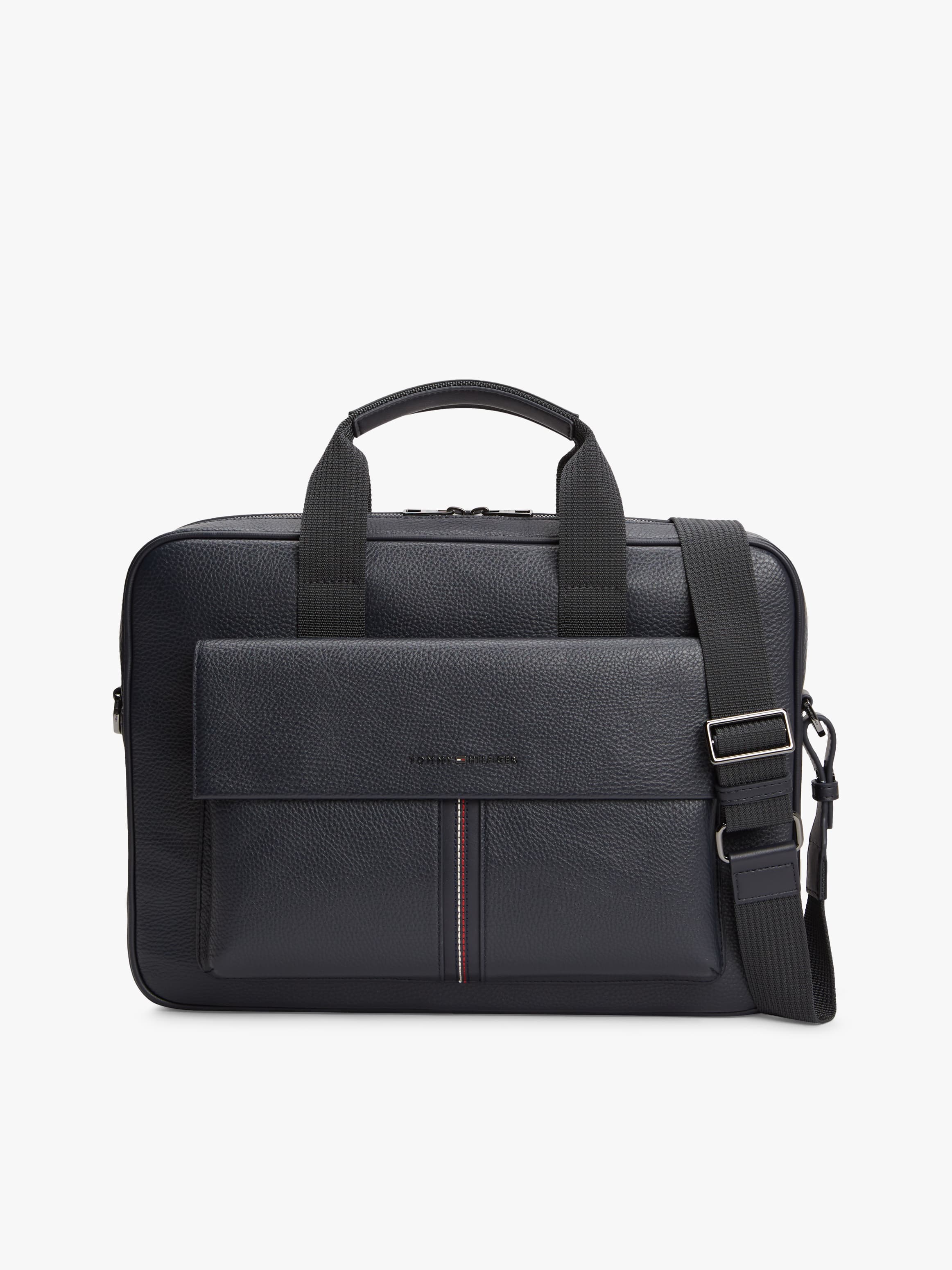 Flap Pocket Pebble Grain Laptop Bag