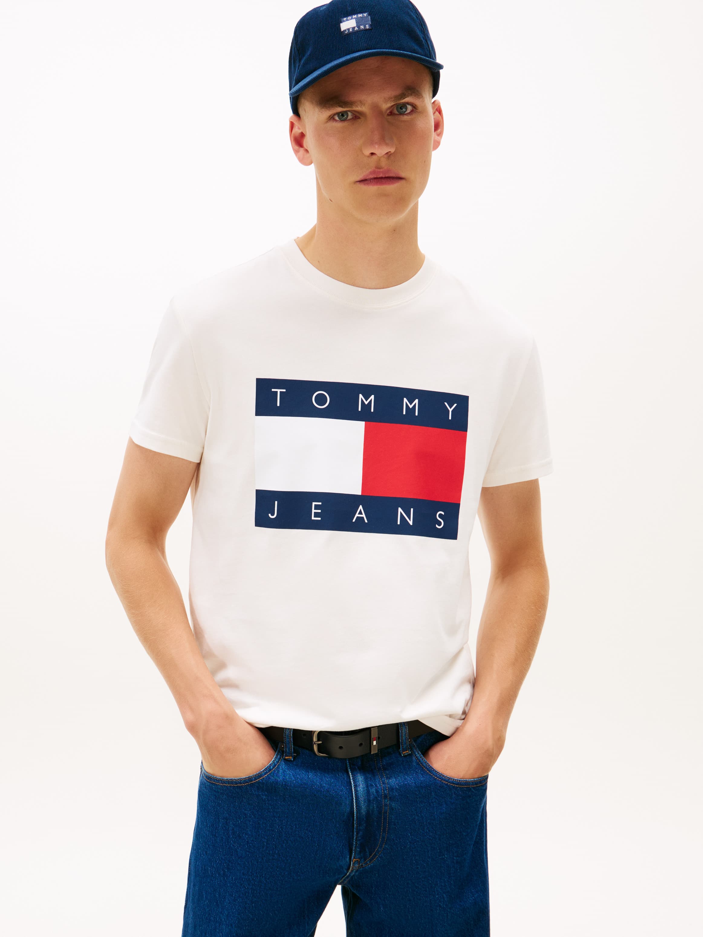 Flag Badge Jersey Crew Neck T-Shirt