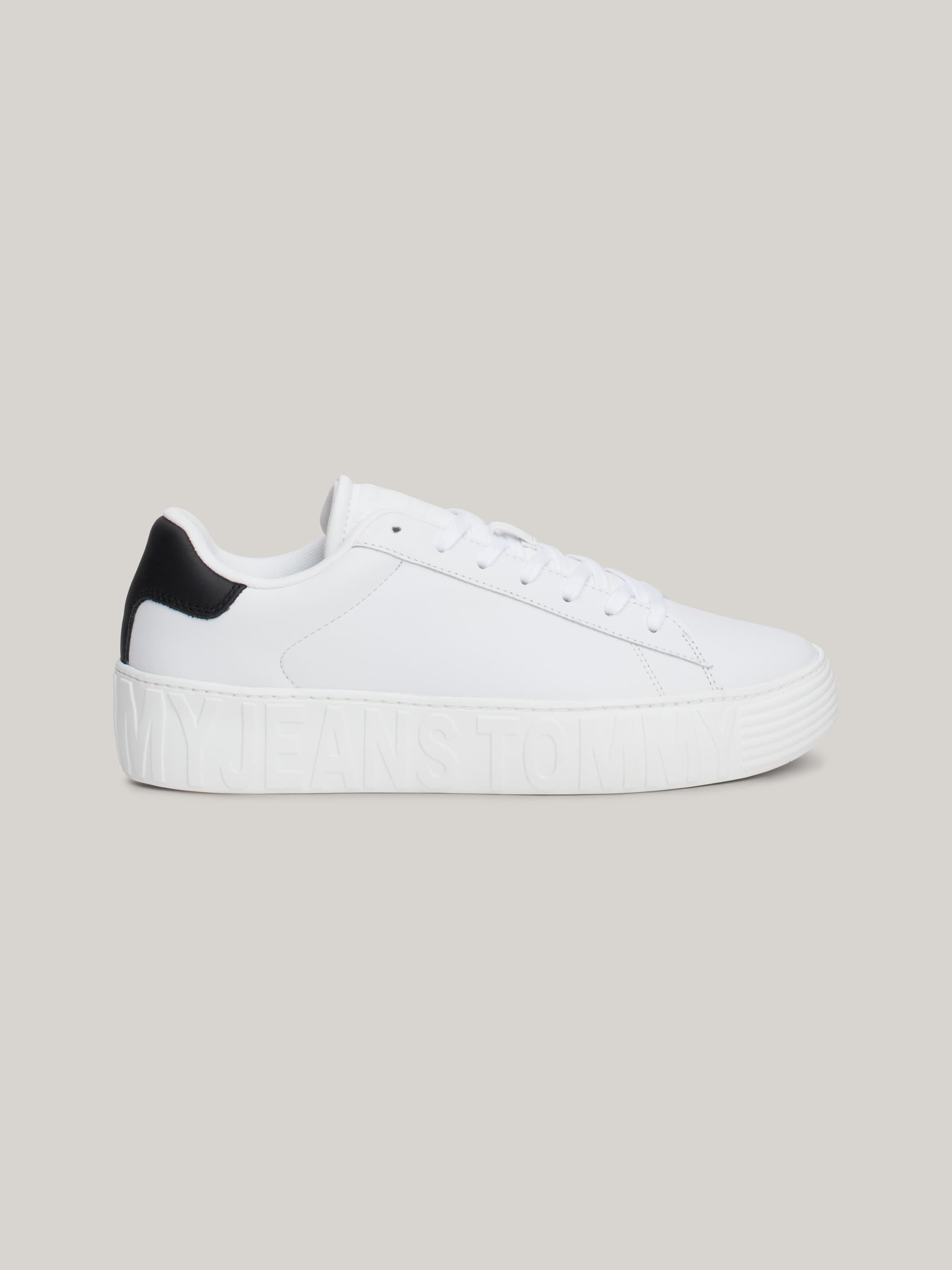 Monochrome Leather Cupsole Trainers