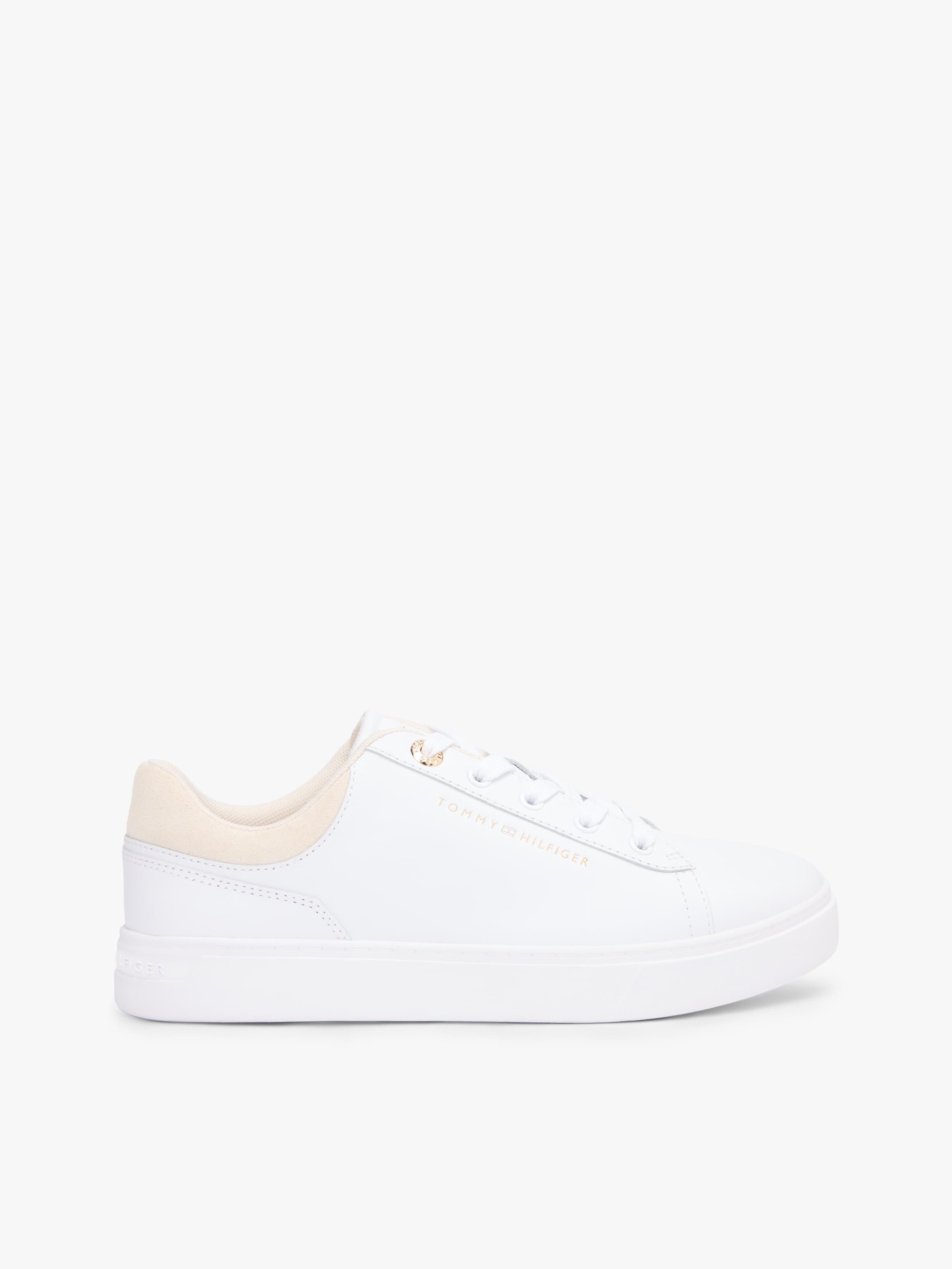 Leather Embossed Logo Cupsole Trainers