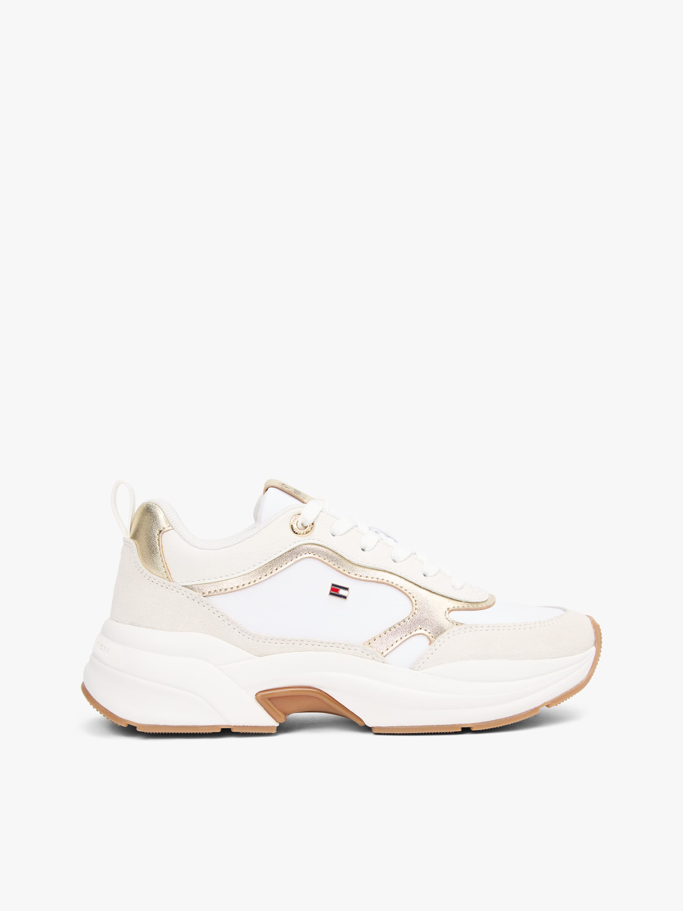 Metallic Leather Chunky Trainers