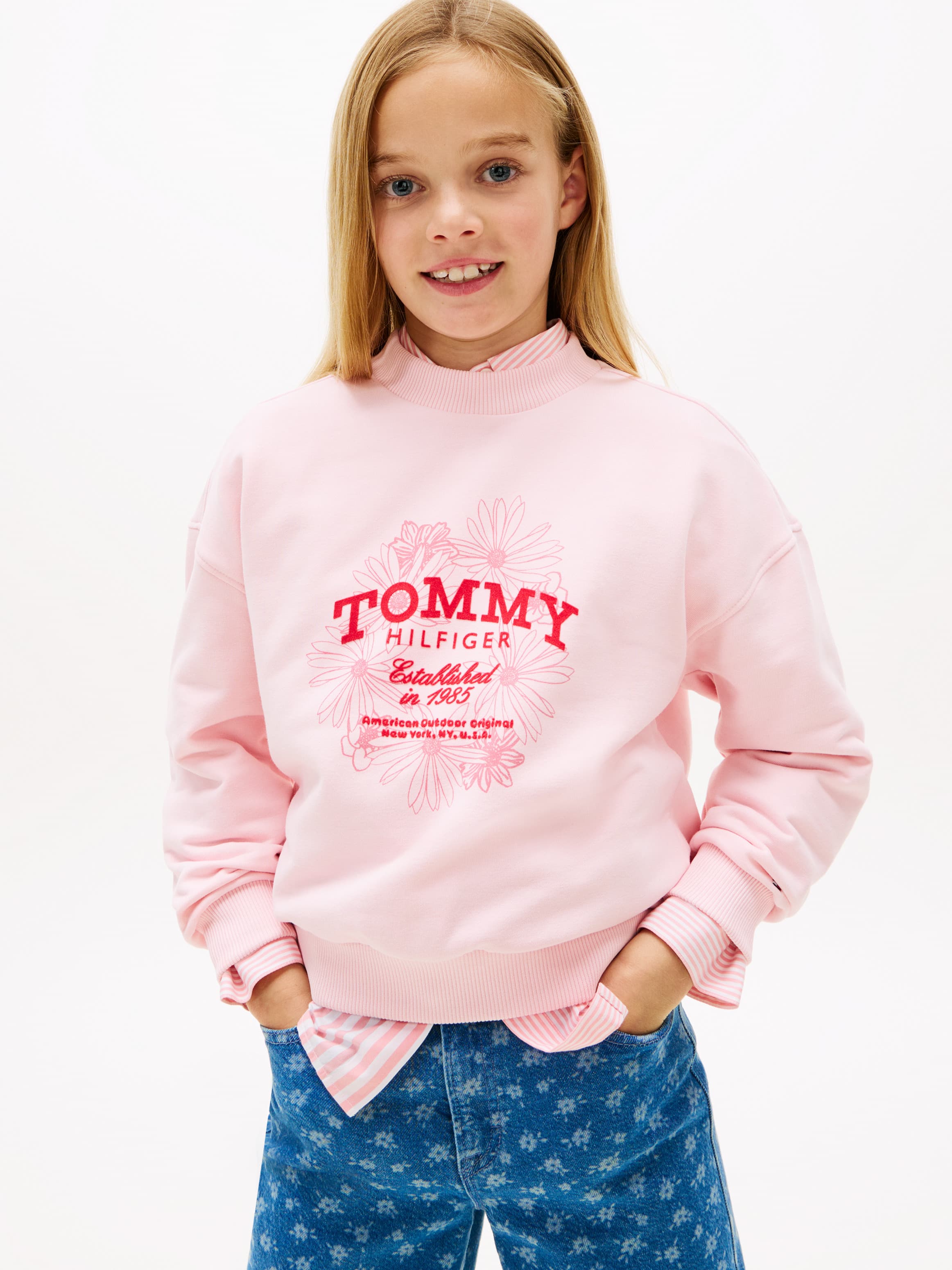 Flock Logo Terry Crew Neck Sweatshirt