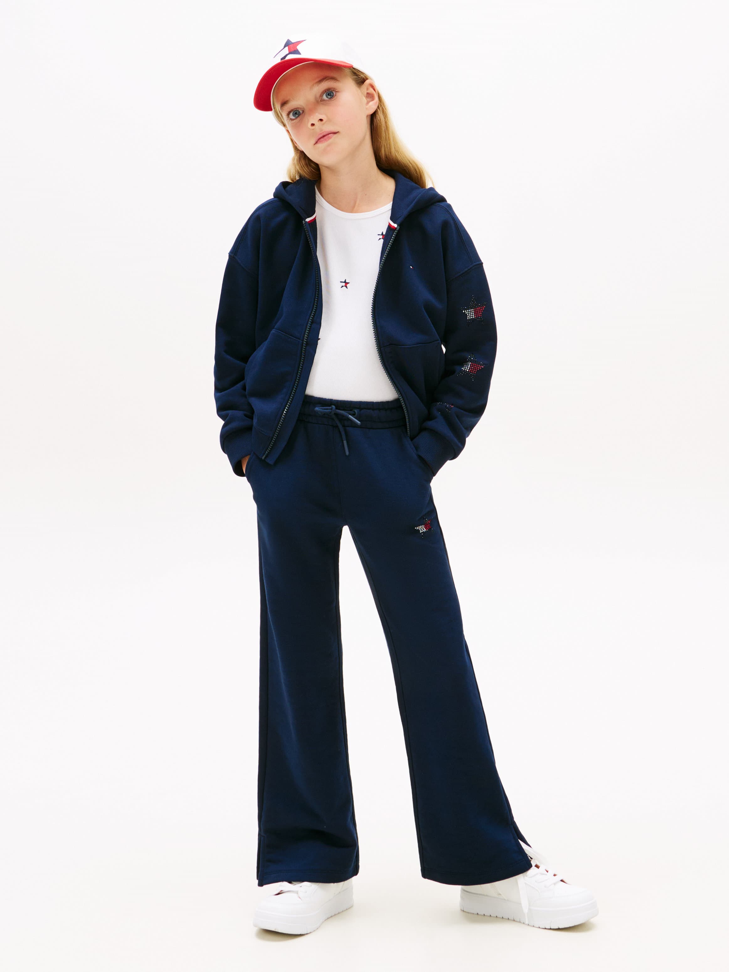 Diamanté Star Flag Wide Leg Joggers