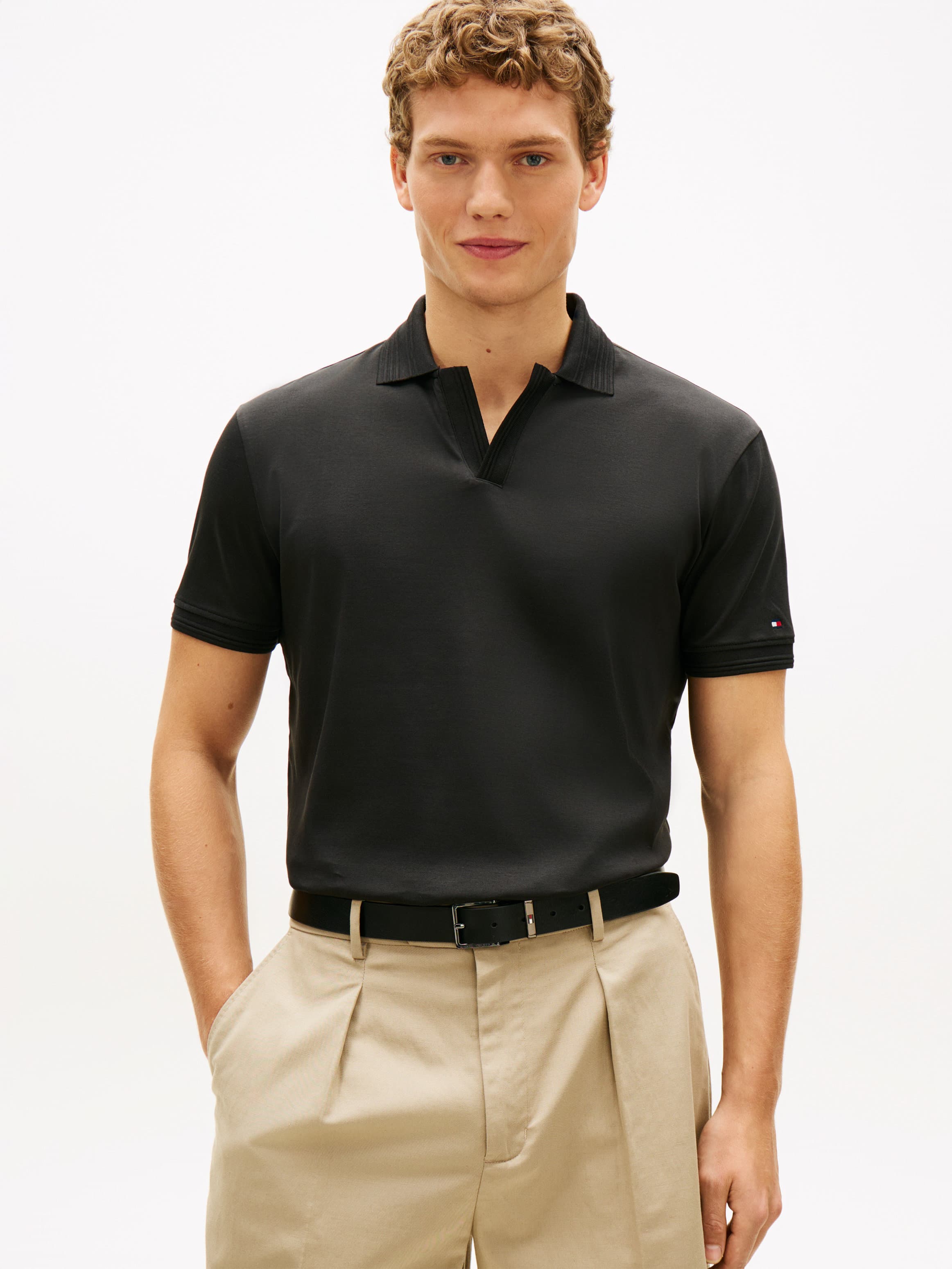 Regular Fit Interlock Knit Polo Shirt