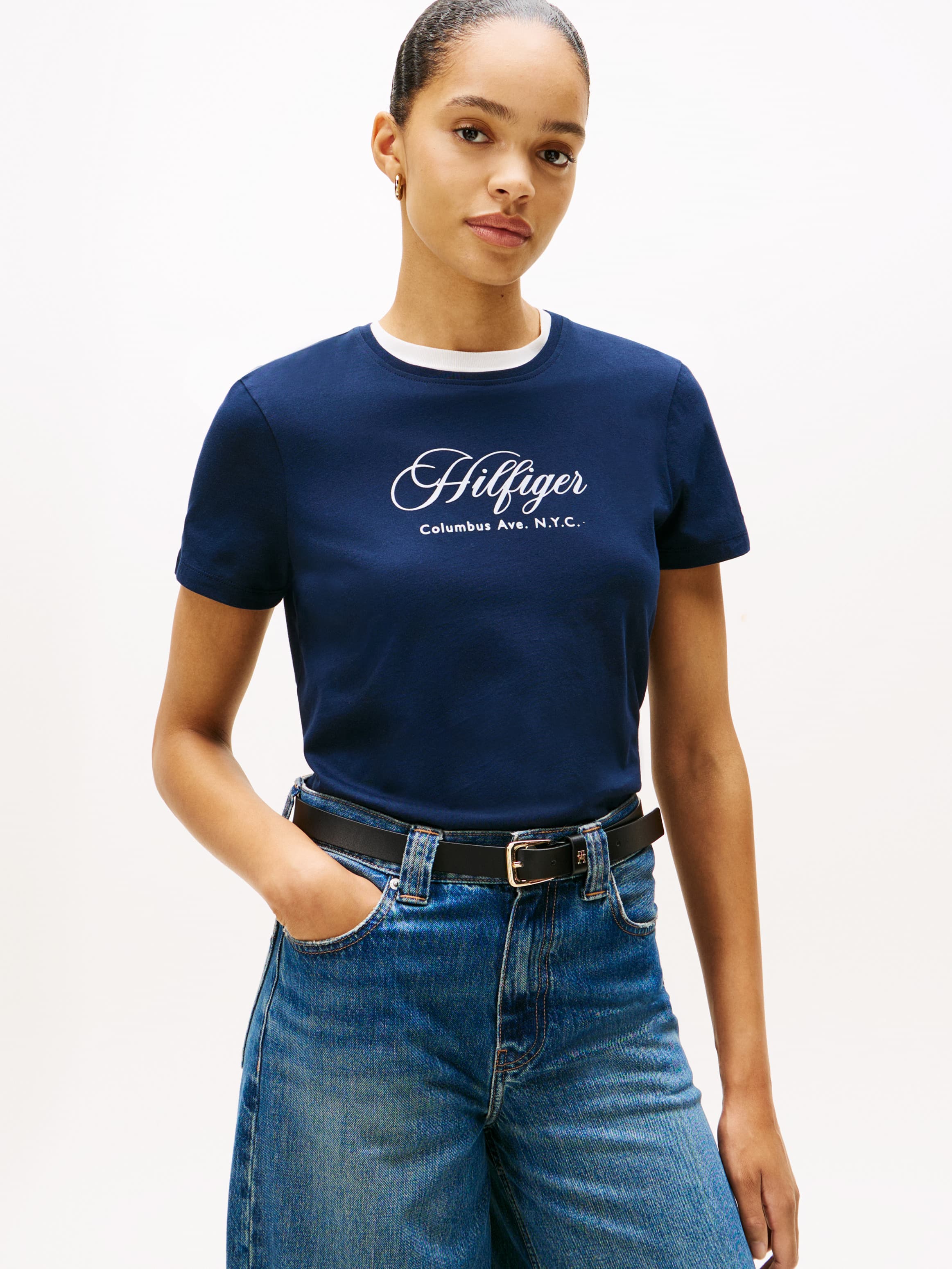 Logo Embroidery Crew Neck T-Shirt