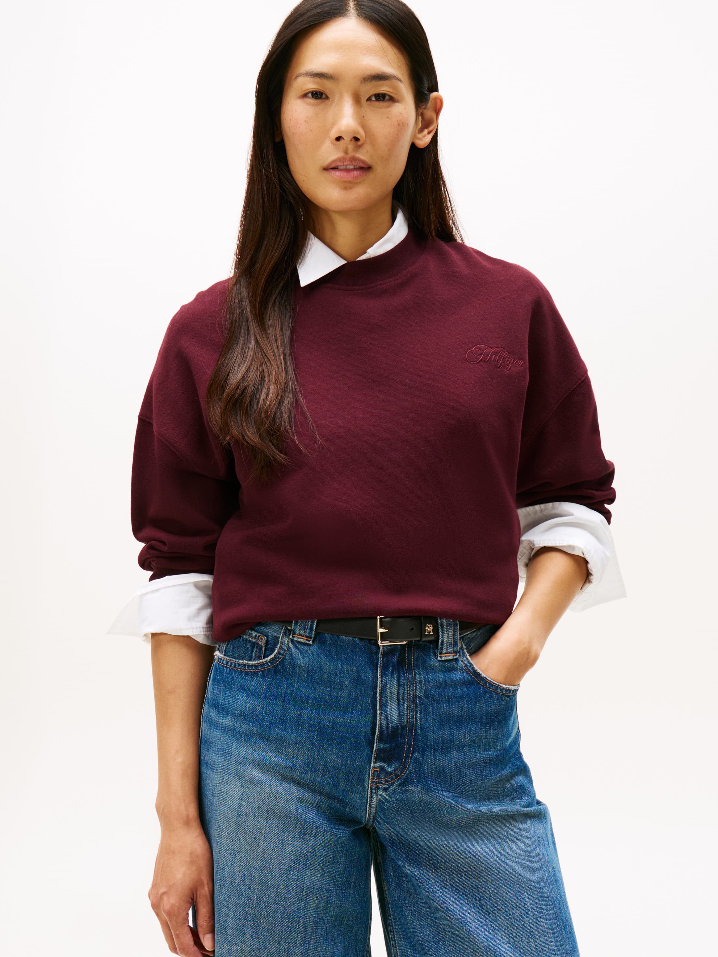 Logo Embroidery Relaxed Fit Sweatshirt